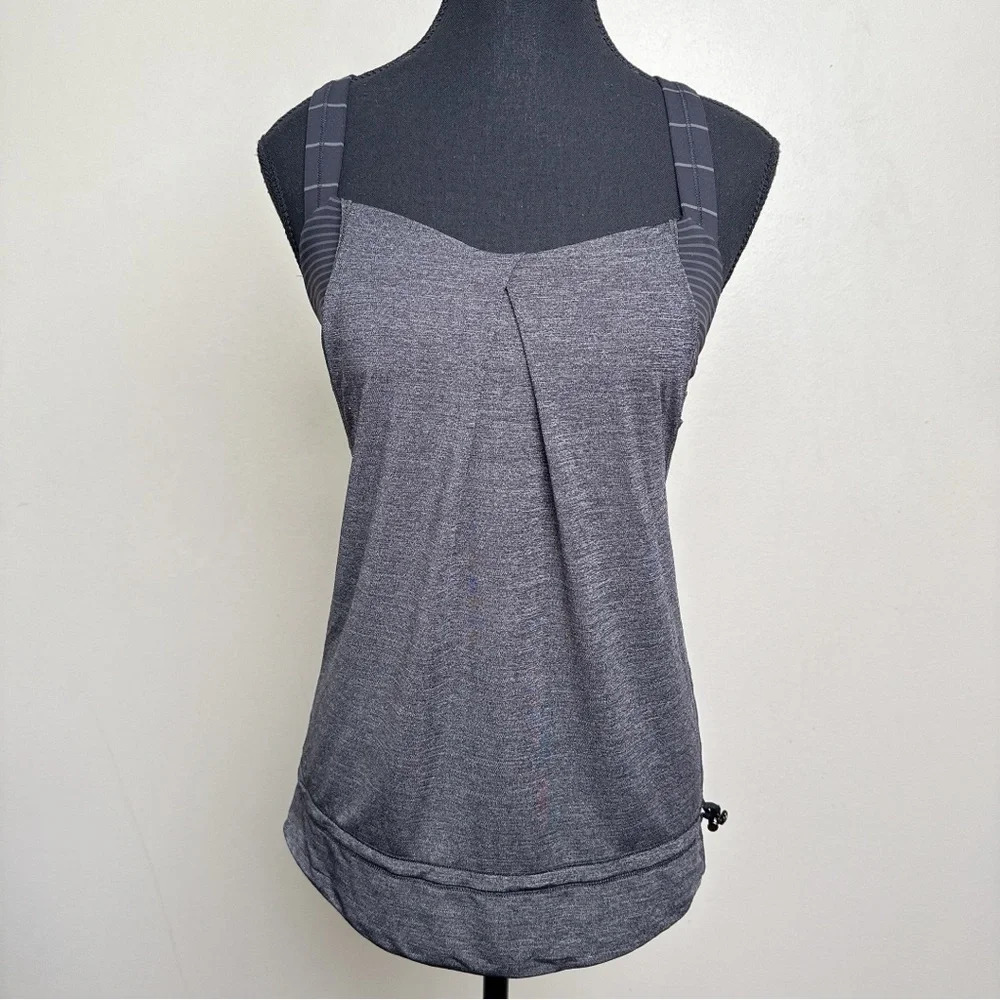Lululemon Womens 4 Rest Less Tank Heathered Black